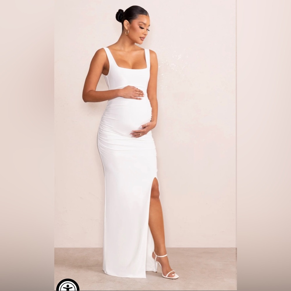 Maternity white maxi dress size 2